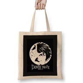 Humuts Death Note Açık Bej Uzun Saplı Bez Çanta