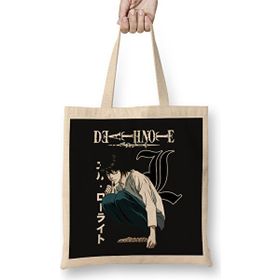 Humuts Death Note - L 01 Açık Bej Uzun Saplı Bez Çanta