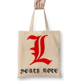 Humuts Death Note L Ryuzaki Açık Bej Uzun Saplı Bez Çanta