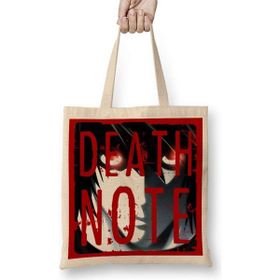 Humuts Death Note Logo Açık Bej Uzun Saplı Bez Çanta