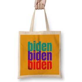 Humuts democrat biden 2024 Election - Vintage Retro Rainbow Style Uzun Saplı Bez Çanta