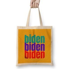 Humuts democrat biden 2024 Election - Vintage Retro Rainbow Style Uzun Saplı Bez Çanta