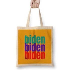 Humuts democrat biden 2024 Election - Vintage Retro Rainbow Style Uzun Saplı Bez Çanta