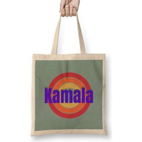 Humuts Democrat Kamala Harris 2024 - Vintage Retro Rainbow Style Uzun Saplı Bez Çanta