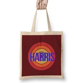 Humuts Democrat Kamala Harris 2024 - Vintage Retro Rainbow Style Uzun Saplı Bez Çanta