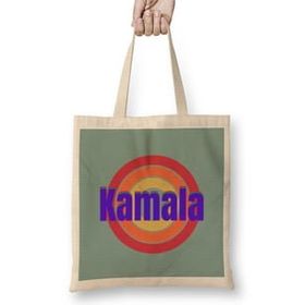 Humuts Democrat Kamala Harris 2024 - Vintage Retro Rainbow Style Uzun Saplı Bez Çanta