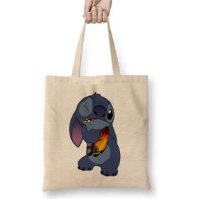 Humuts Disney The Power Of Stitch Açık Bej Uzun Saplı Bez Çanta