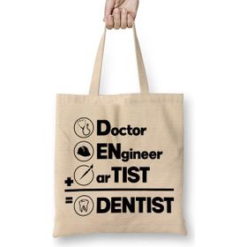 Humuts Doctor Engineer Artist Dentist 028 Açık Bej Uzun Saplı Bez Çanta