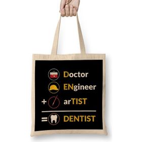 Humuts Doctor Engineer Artist Dentist 030 Uzun Saplı Açık Bej Bez Çanta