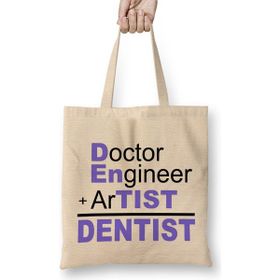 Humuts Doctor Engineer Artist Dentist 031 Uzun Saplı Açık Bej Bez Çanta