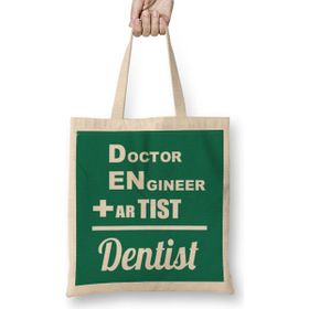 Humuts Doctor Engineer Artist Dentist 035 Uzun Saplı Açık Bej Bez Çanta