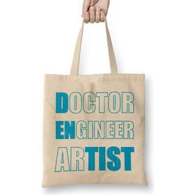 Humuts Doctor Engineer Artist Dentist 32 Uzun Saplı Açık Bej Bez Çanta