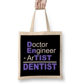 Humuts Doctor Engineer Artist Dentist Uzun Saplı Açık Bej Bez Çanta