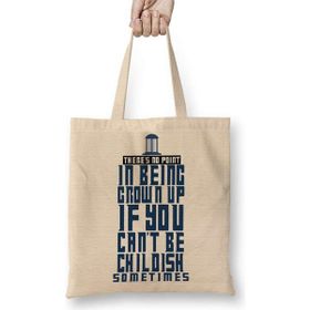 Humuts Doctor Who Tardis Style Uzun Saplı Açık Bej Bez Çanta