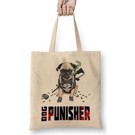 Humuts Dog Punisher Köpek Açık Bej Uzun Saplı Bez Çanta