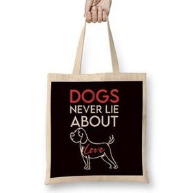 Humuts Dogs Never Lie About Love Dog Breed Owner Animal Lover Uzun Saplı Bez Çanta