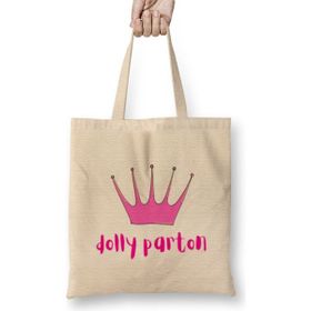 Humuts Dolly Parton Açık Bej Uzun Saplı Bez Çanta