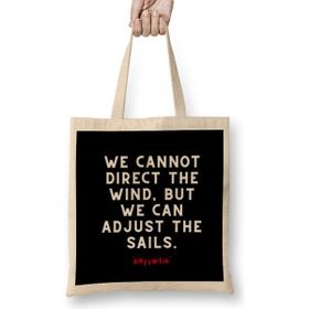Humuts Dolly Parton Quotes Açık Bej Uzun Saplı Bez Çanta