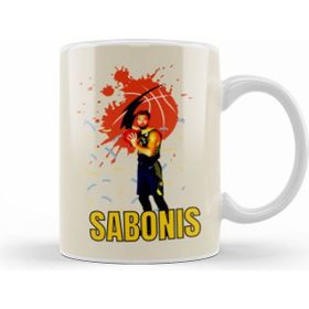 Humuts Domantas Sabonis Vintage Art Legend Basketball Gift Vintage Retro Style Kupa Bardak
