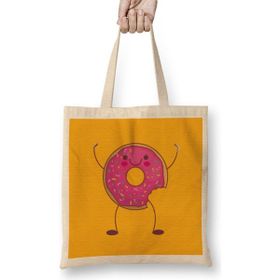 Humuts Donut Day Gifts 2021 Açık Bej Uzun Saplı Bez Çanta