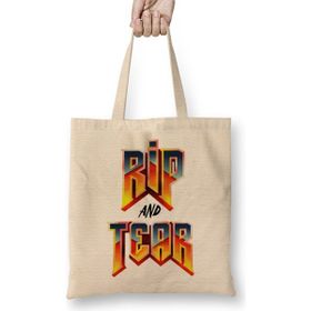 Humuts Doom Rip And Tear 01 Açık Bej Uzun Saplı Bez Çanta