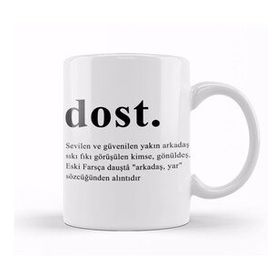 Humuts Dost Dosta Arkadaşa Hediye Beyaz Kupa