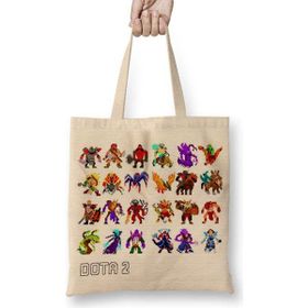 Humuts Dota 8bits Açık Bej Uzun Saplı Bez Çanta