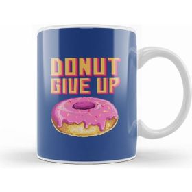 Humuts Doughnut Retro Pixel Donut Give Up Beyaz Kupa