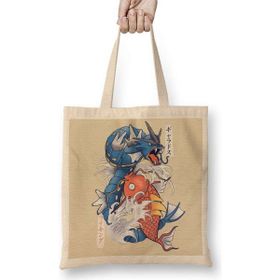 Humuts Dragon Koi Fish Evolution Açık Bej Uzun Saplı Bez Çanta