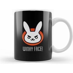 Humuts Dva Winky Face Logo Overwatch Beyaz Kupa