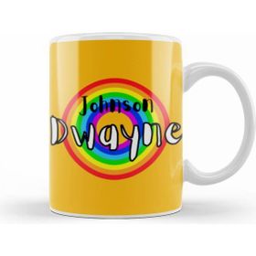 Humuts Dwayne Johnson Retro Rainbow Style Beyaz Kupa