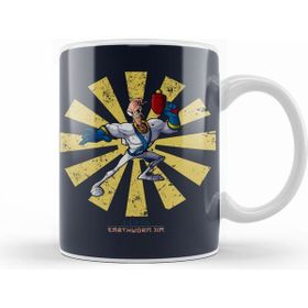 Humuts Earthworm Jim Retro Japanese Beyaz Kupa