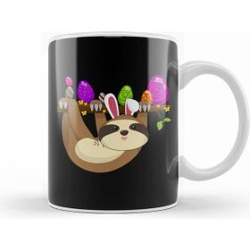 Humuts Easter Bunny Sloth With Egg Easter Sunday Beyaz Kupa
