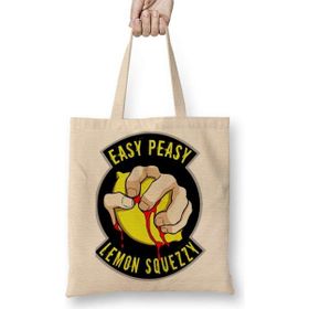 Humuts Easy Peasy Lemon Squezzy Açık Bej Uzun Saplı Bez Çanta