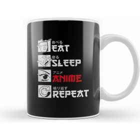 Humuts Eat Sleep Anime Repeat 02 Beyaz Kupa