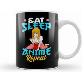 Humuts Eat Sleep Anime Repeat Cute Anime Obsessed Beyaz Kupa