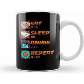 Humuts Eat Sleep Anime Repeat Cute Anime Obsessed Beyaz Kupa
