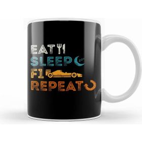 Humuts Eat Sleep F1 Repeat F1 Tasse Beyaz Kupa