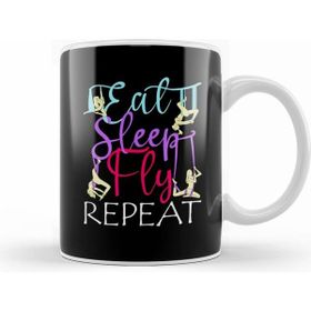 Humuts Eat Sleep Fly Repeat Aerial Yoga Silks Beyaz Kupa