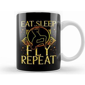 Humuts Eat Sleep Fly Repeat Aerial Yoga Silks Beyaz Kupa