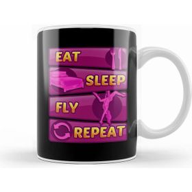 Humuts Eat Sleep Fly Repeat Aerial Yoga Silks Beyaz Kupa