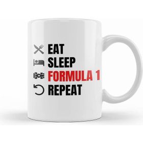 Humuts Eat Sleep Formula 1 Repeat Red Beyaz Kupa