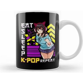 Humuts Eat Sleep K Pop Repeat Kpop Kawaii Korean Music Beyaz Kupa