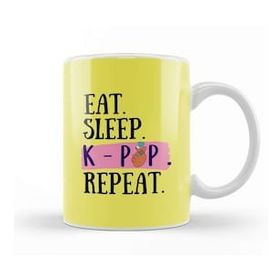 Humuts Eat Sleep Kpop Repeat Funny Quote Beyaz Kupa