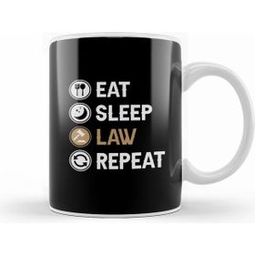 Humuts Eat Sleep Law Repeat 01 Beyaz Kupa