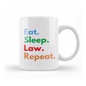 Humuts Eat Sleep Law Repeat 02 Beyaz Kupa