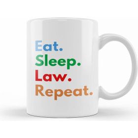 Humuts Eat Sleep Law Repeat 02 Beyaz Kupa