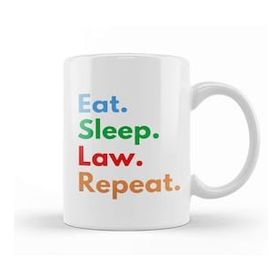 Humuts Eat Sleep Law Repeat 02 Beyaz Kupa