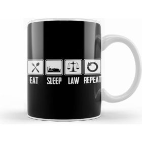 Humuts Eat Sleep Law Repeat School Lawyer Gift 01 Beyaz Kupa