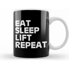 Humuts Eat Sleep Lift Repeat Beyaz Kupa